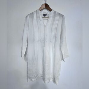 J Jill White Tunic Linen Top size S